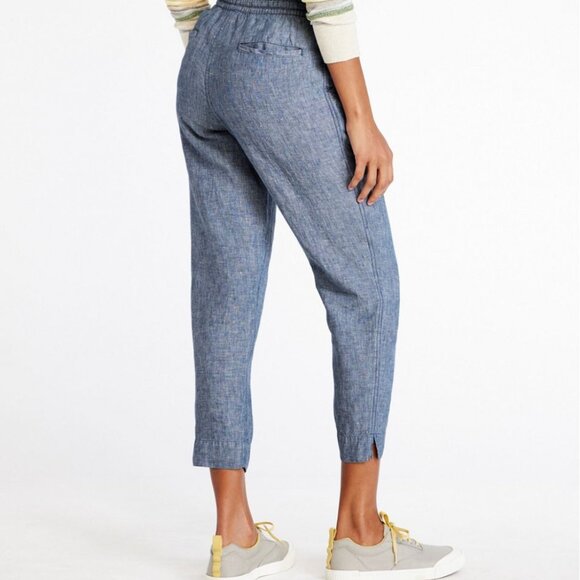 L.L.Bean Premium Linen Breezy Pull-On Ankle Pants Women's Size 14 - Picture 2 of 8